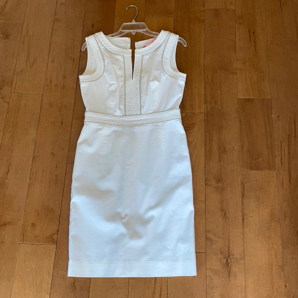 Tory Burch white with gold piping dress 6